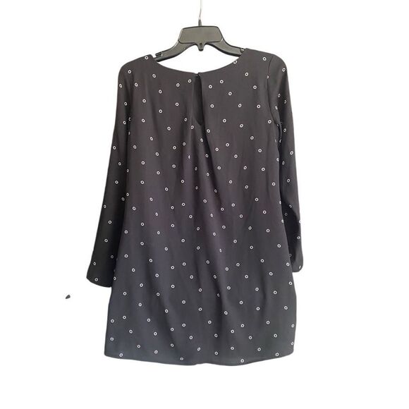 H & M Black Circle Dot Dress Size 2 Long Sleeve - Picture 4 of 7